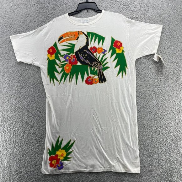 Vtg‎ 90s MOM Shirt One Size White Port of Naples Night Dress Paint Single Stitch - Picture 1 of 12